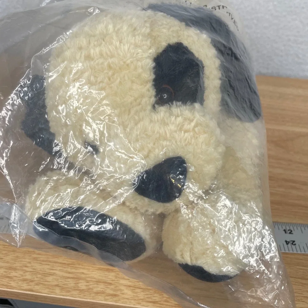 GUND Peanut the Floppy Dog Plush Cream Black Patch Avon 2002 F659711 New